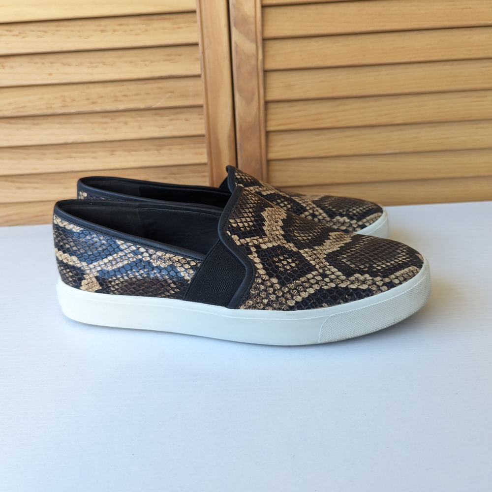 Vince Brown Snakeskin Loafers - Picture 5 of 9